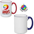 15 Oz. Handle & Halo El Grande Mug - 4 Color Process (White/Cobalt Blue)